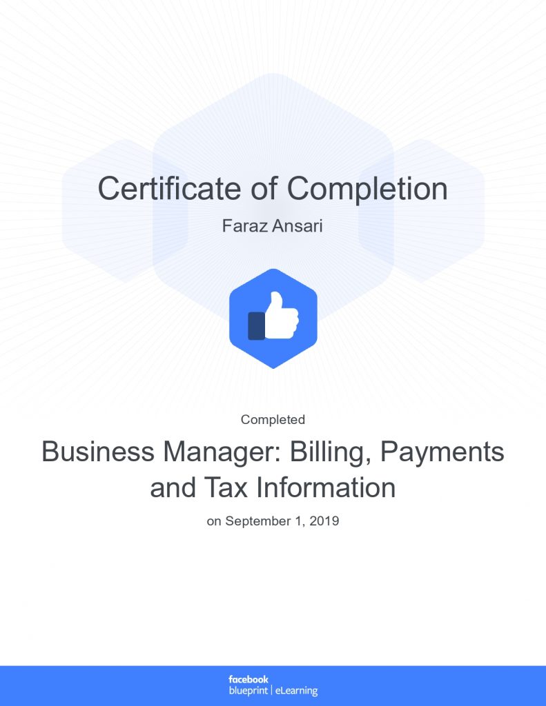 farazansari.in faraz ansari Business Manager_ Billing, Payments and Tax Information _ facebook blueprint certificate