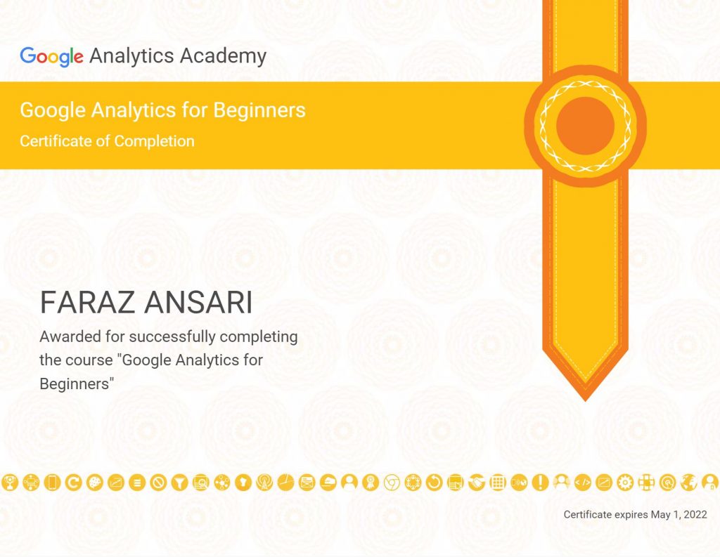 farazansari.in faraz ansari Google Analytics Certificate